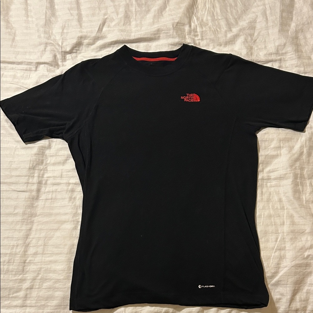 The North Face Men's Black Tee with Red Logo